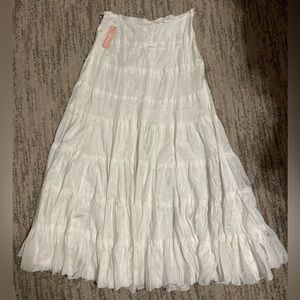 Velvet by Graham & Spencer White Silk Maxi Skirt